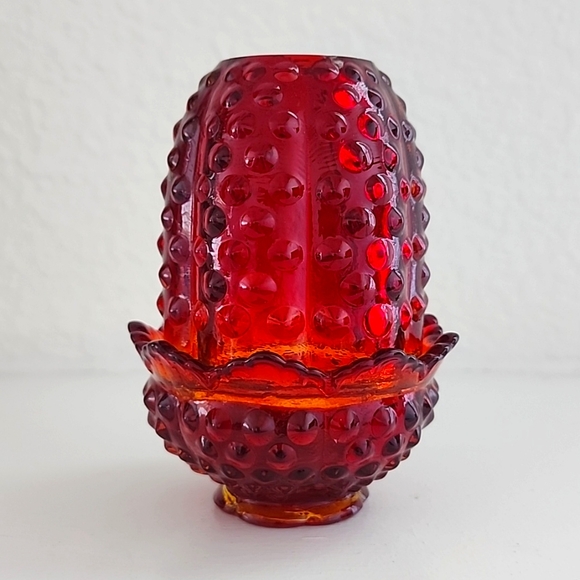 Fenton Other - Vintage Fenton Hobnail Glass Lamp Red